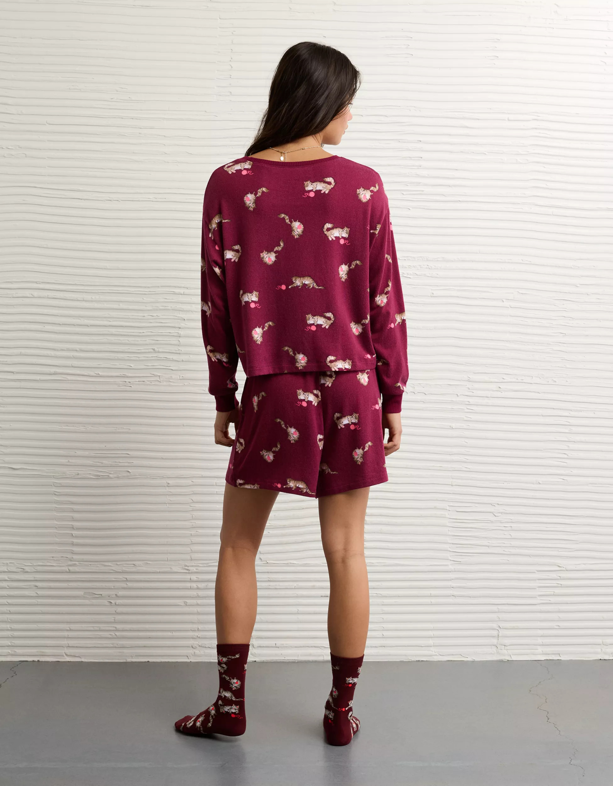 AE Luxe Plush Holiday PJ Set | American Eagle Outfitters (US & CA)