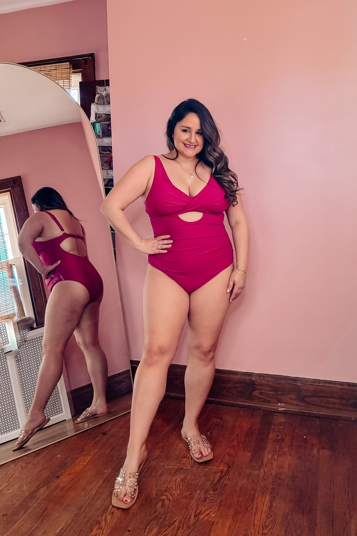 Midsize swimsuit haul from Cupshe! 👙

Wearing an xl in all, I recommend going tts or sizing up one!

The black one piece swimsuits features tummy control and underwire cups!

The lacy high waisted bikini comes with a cute swim coverup!

The navy blue one piece has adjustable straps and a gorgeous subtle floral print with sparkle!

The fuchsia one live has tasteful cutouts and tummy control!

Tummy control swimsuit
Midsize
Curvy
Bathing suit
Bikini
Vacation outfit
Swim coverup 

#LTKswim #LTKmidsize