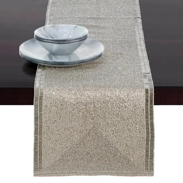 Beaded Runner | Silver | table runner | Z Gallerie | 14"W x 86"H | Glass beads | Z Gallerie