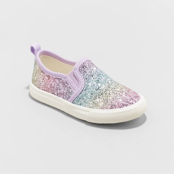 Toddler Girls' Madigan Slip-On Glitter Apparel Sneakers - Cat & Jack™ | Target