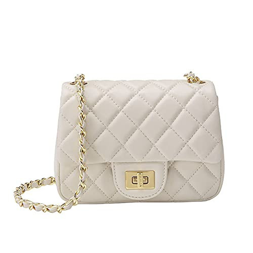 Jopchunm Quilted Purse Crossbody Bags Wedding Clutch Small White Leather Designer Handbags for Women | Amazon (US)
