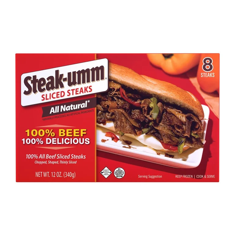 Steak-umm Sliced Steaks All-Natural 100% Beef, 12 oz 8 Count, (Frozen) | Walmart (US)