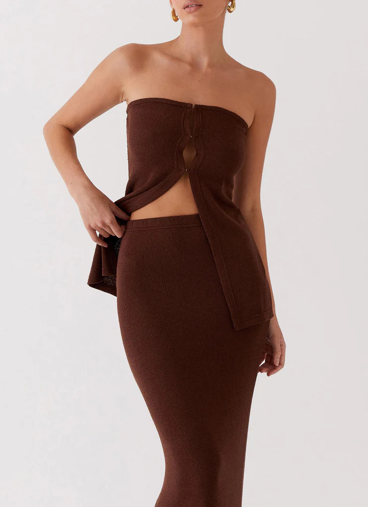 Delicate Lady Knit Top - Chocolate | Peppermayo (Global)
