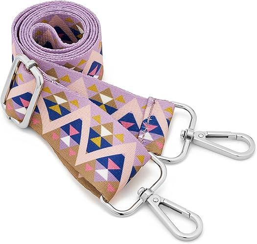 Silvery Buckles Wide Shoulder Strap Adjustable Replacement Belt Crossbody Canvas Bag Handbag | Amazon (US)