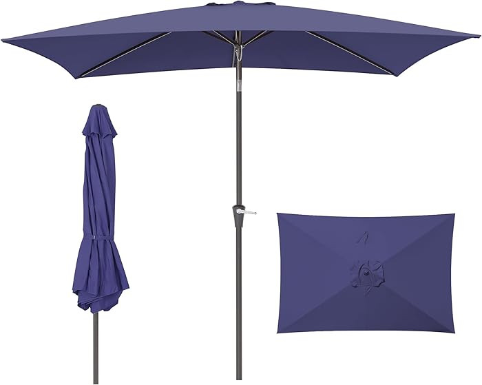 HASLE OUTFITTERS Rectangular Patio Umbrella, 6.5 x 10 ft Rectangle Table Umbrellas With Heavy Dut... | Amazon (US)