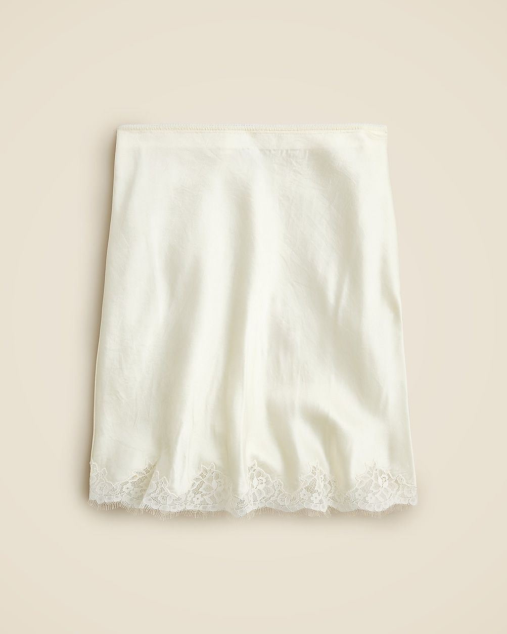 Gwen lace-trim slip skirt in textured satin | J. Crew US