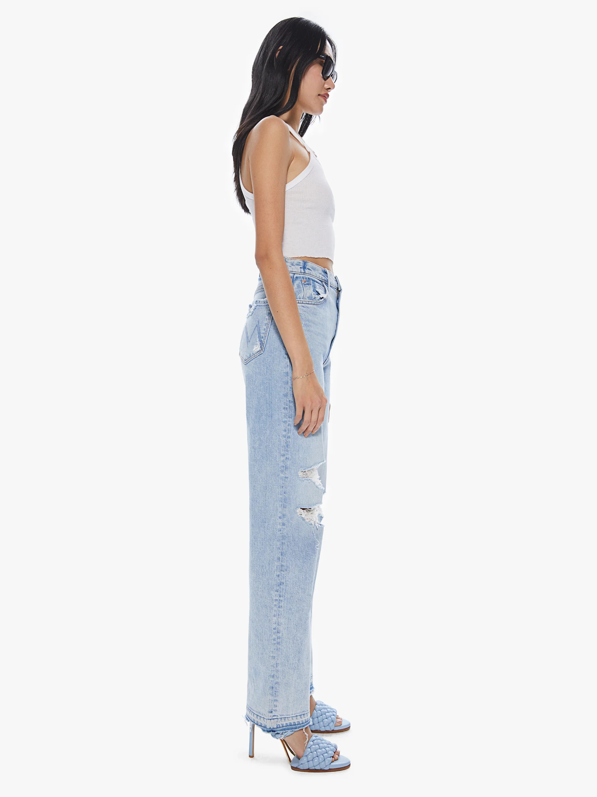 High Waisted Tunnel Vision Sneak Undone Hem | Mother Denim