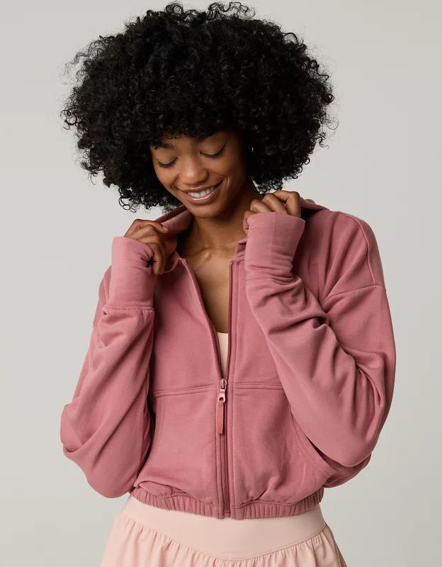 OFFLINE By Aerie OTT Cropped Full Zip Sweatshirt | American Eagle Outfitters (US & CA)