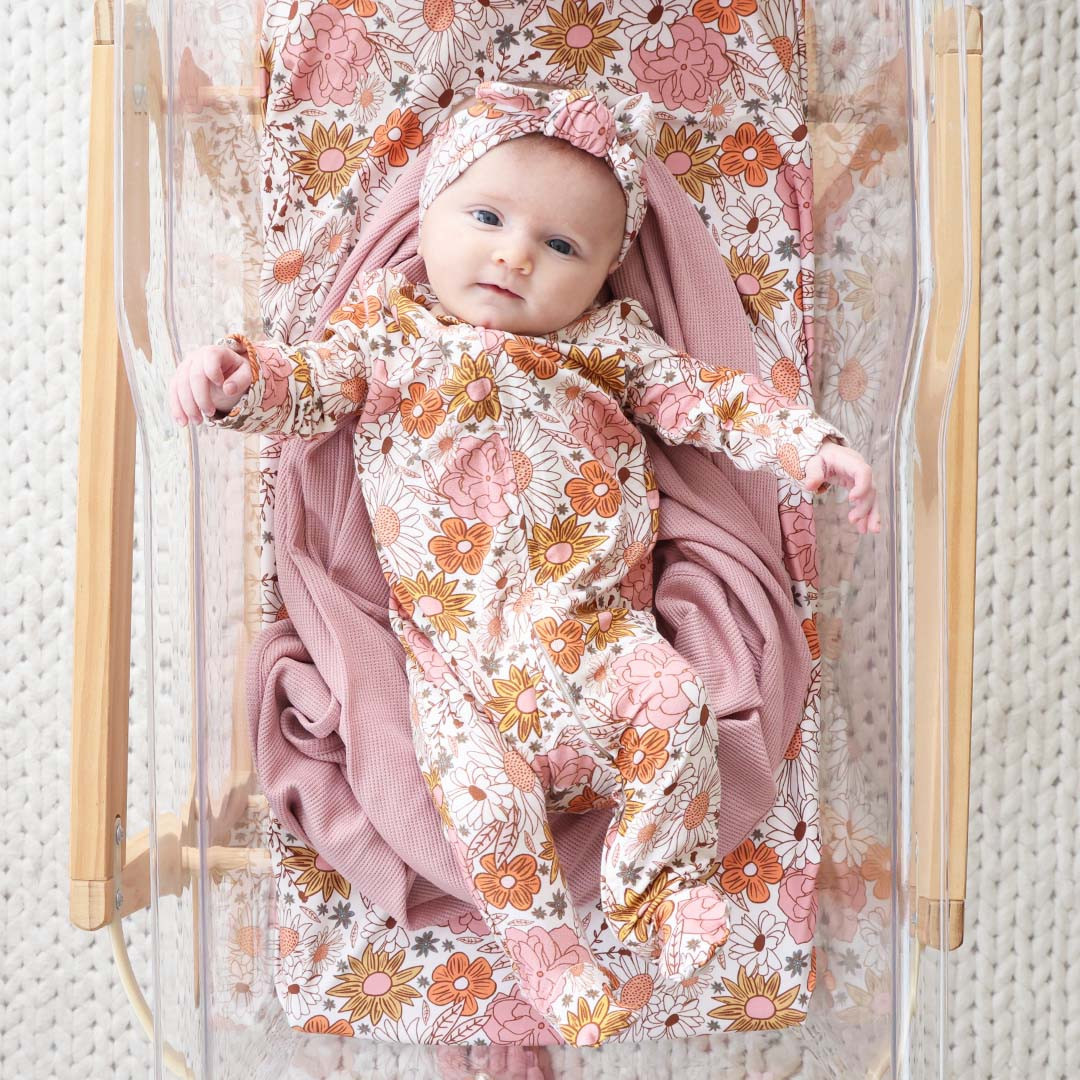 Boho Floral Zipper Footie | Caden Lane