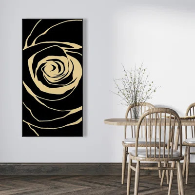 Black Rose - Beige Flowers Framed Canvas for Home Decor | Wayfair North America