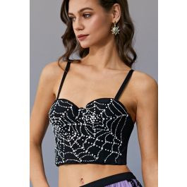 Sparkling Spider Web Rhinestone Bra Top | Chicwish