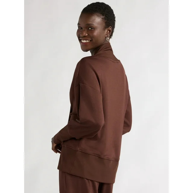 Scoop Women's Ultimate ScubaKnit V-Neck Sweatshirt, Sizes XS-XXL | Walmart (US)