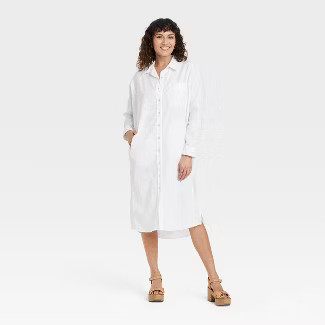 Women's Long Sleeve Button-Down Shirtdress - Universal Thread™ | Target