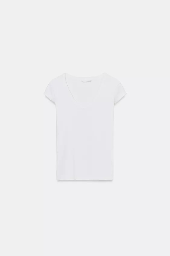 POT NECK T-SHIRT | Zara UK