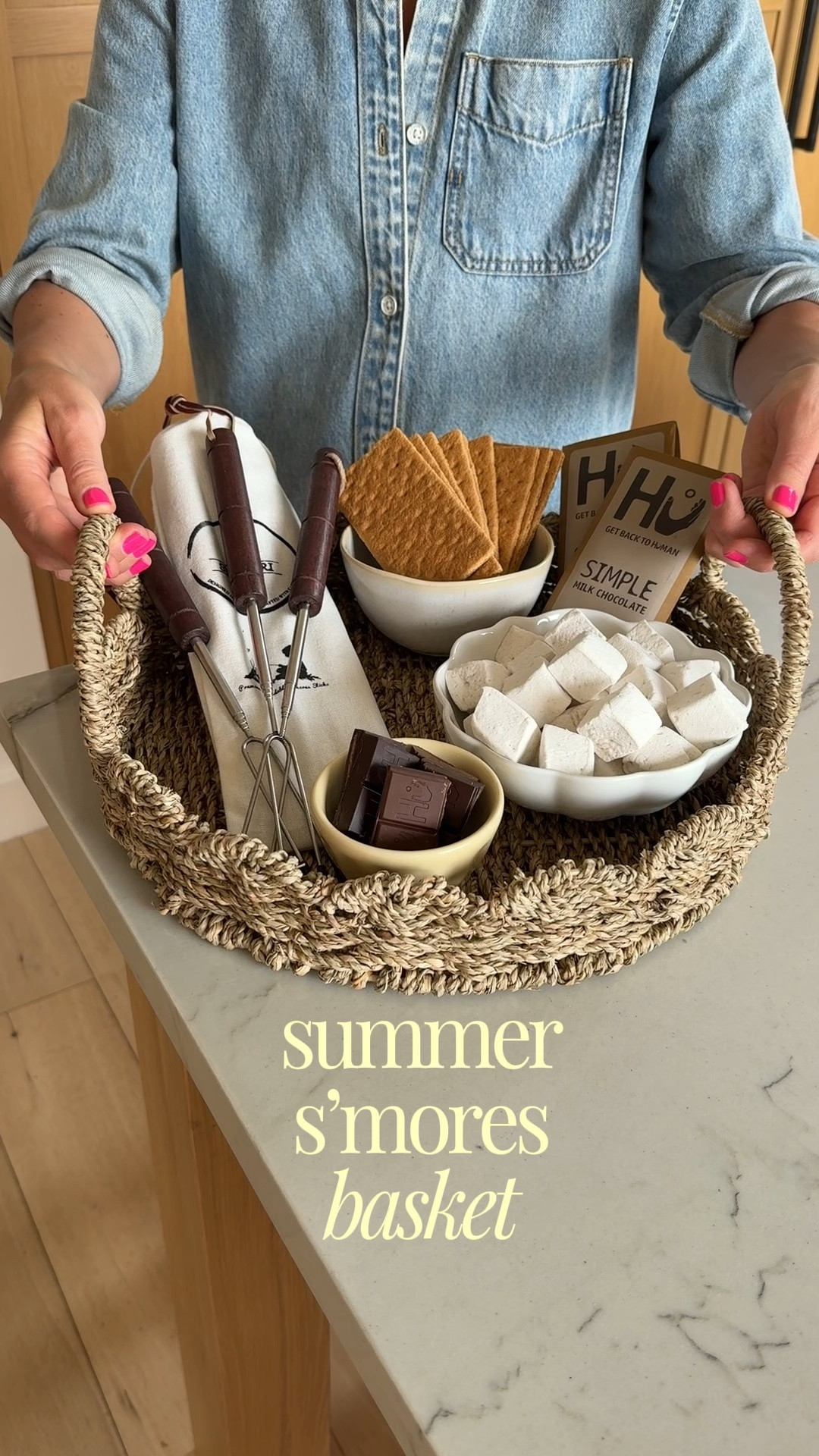 🔥🍫Nothing says summer family nights like pulling out our go-to S’mores Basket! The boys go wild for these (sticky fingers and all), and I love keeping everything in one spot for spontaneous mountain evenings! Just got this cuuuute scalloped wicker basket from Target to hold everything along with a skewer set from Amazon (they’re adjustable!!)✨

#LTKHome #LTKfoodie #LTKSeasonal
