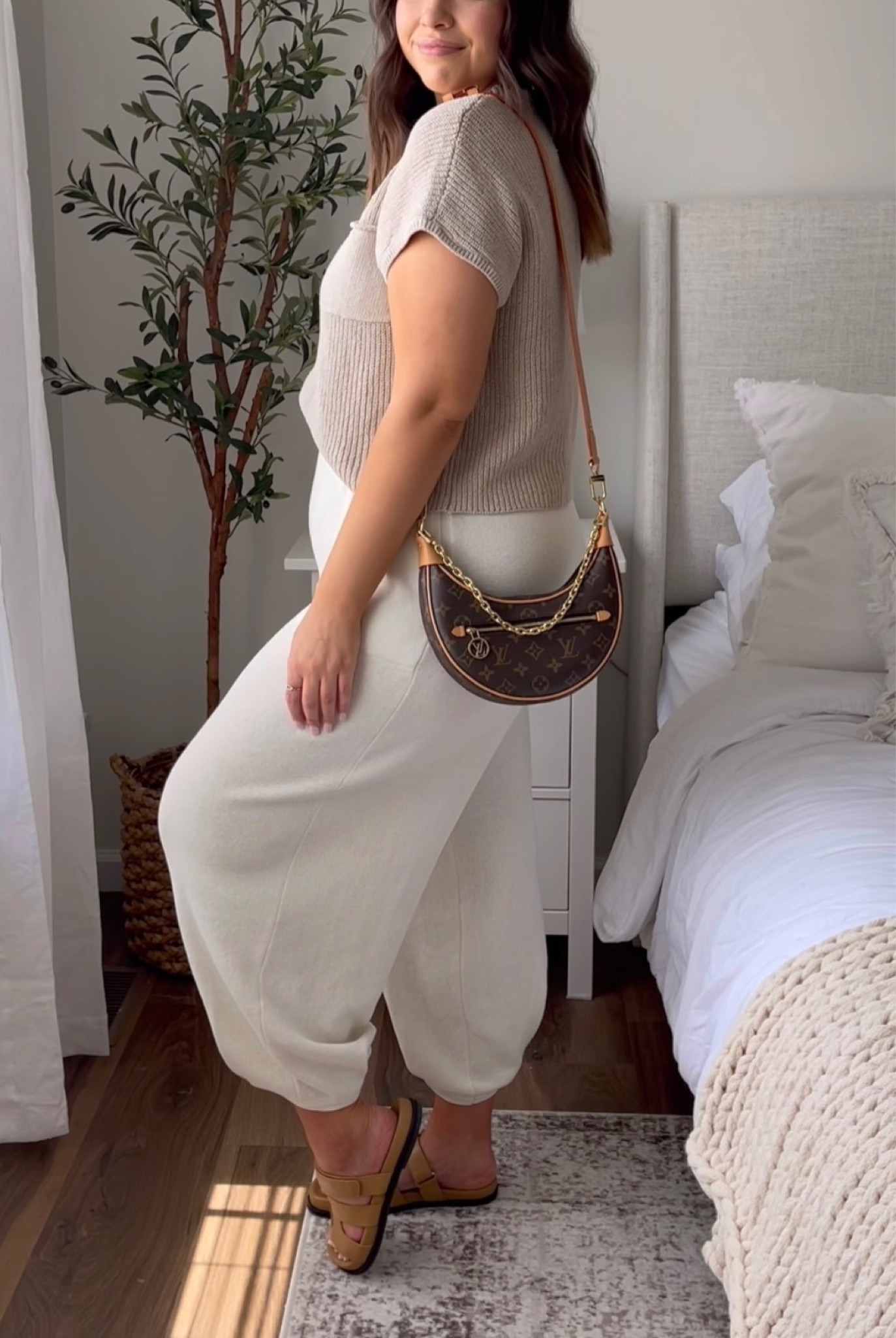 Louis Vuitton Loop Bag, Free People Freya Set, Hermes chypre dupe, casual style, neutral outfit, midsize, comfy outfit, effortless chic, neutral style

#LTKshoecrush #LTKunder100 #LTKitbag