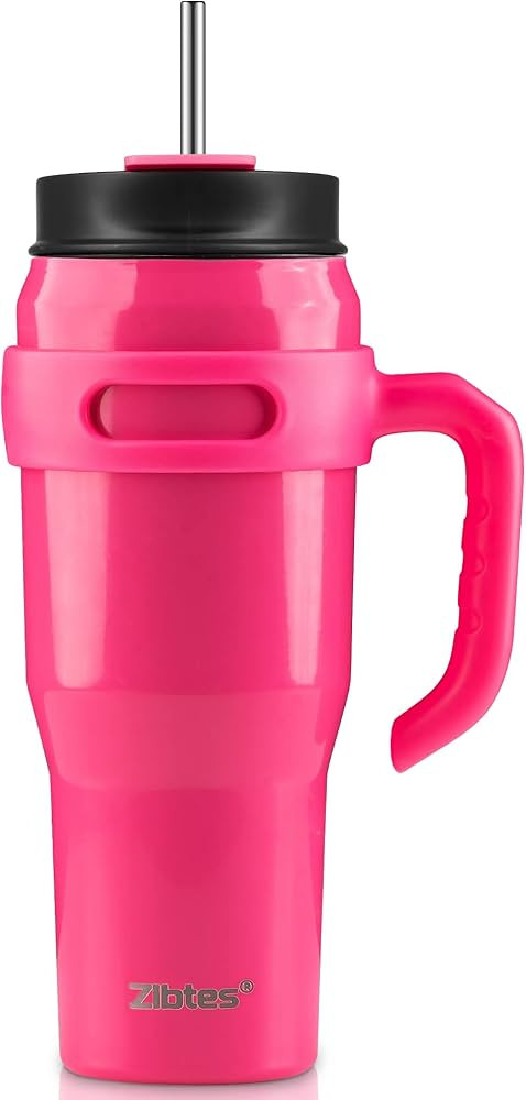 Zibtes 40oz Insulated Tumbler With Lid and Straws, Stainless Steel Double Vacuum Leak Proof Coffe... | Amazon (US)