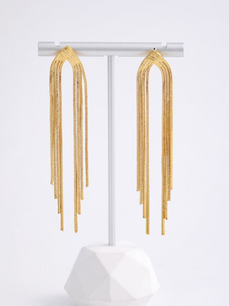 Chain Tassel Drop Earrings | SHEIN