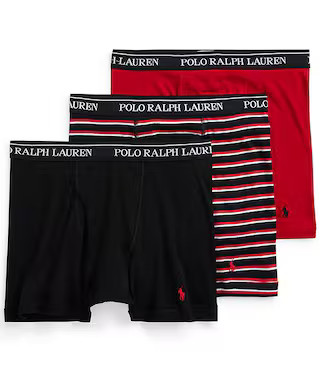 Polo Ralph Lauren Classic Fit Solid And Stripe 6" Inseam Boxer Briefs 3-Pack | Dillard's | Dillard's