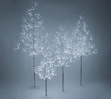 Silver Sparkle Fairy Light Trees with LED Lights | Pottery Barn (US)