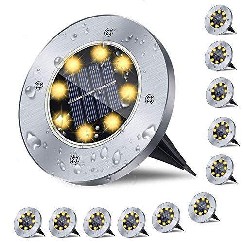 Solar Ground Lights, Waterproof Solar Garden Lights, Upgraded Outdoor Garden Waterproof Bright in... | Amazon (US)