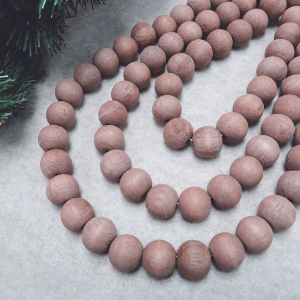 Holiday Time Set Of 2 - 6ft 25mm Lgt Bwn Wod Bead Garld - Walmart.com | Walmart (US)