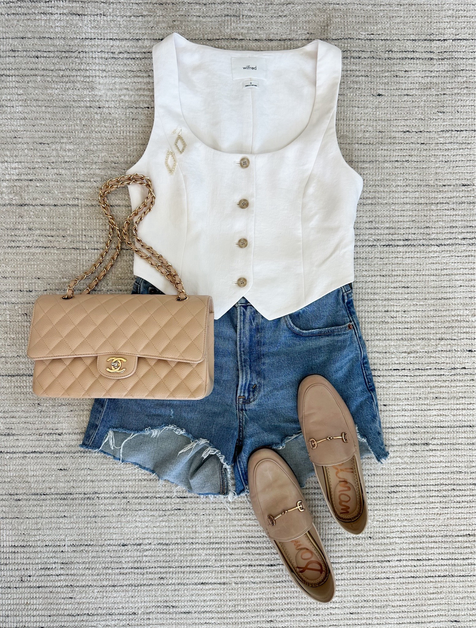 Summer outfit with cream vest paired with mom shorts and loafers for a chic look. Perfect for summer lunches and more! 

#LTKSeasonal #LTKStyleTip