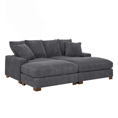 Ashira Wide Reversible Modular Corner Sectional with Ottoman | Wayfair North America