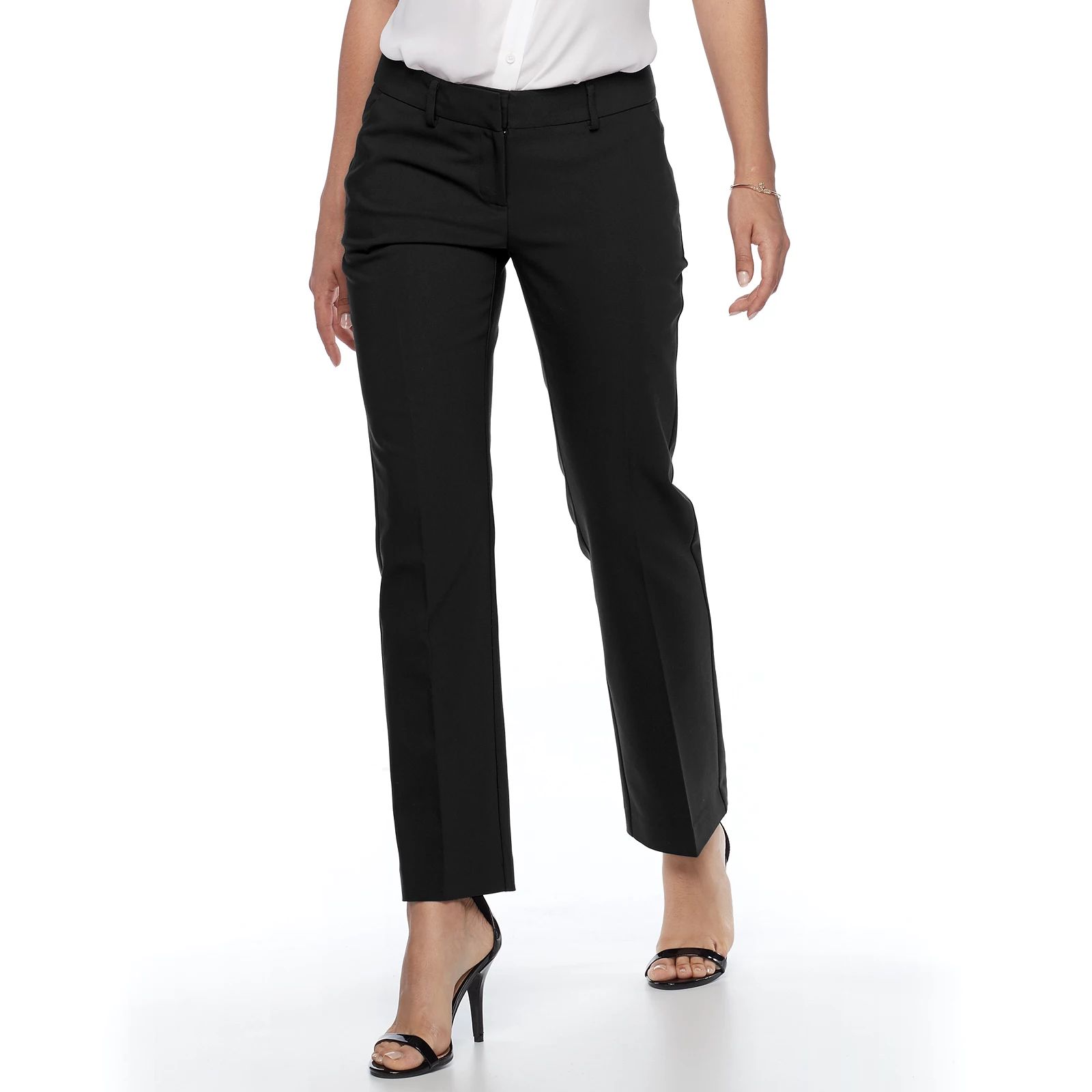 Petite Apt. 9 Torie Modern Fit Straight-Leg Dress Pants, Women's, Size: 14P-Short, Black | Kohl's