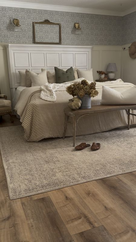 Cozy farmhouse cottage bedroom for the fall with layers of texture 

#LTKSeasonal #LTKHolidaySale #LTKhome