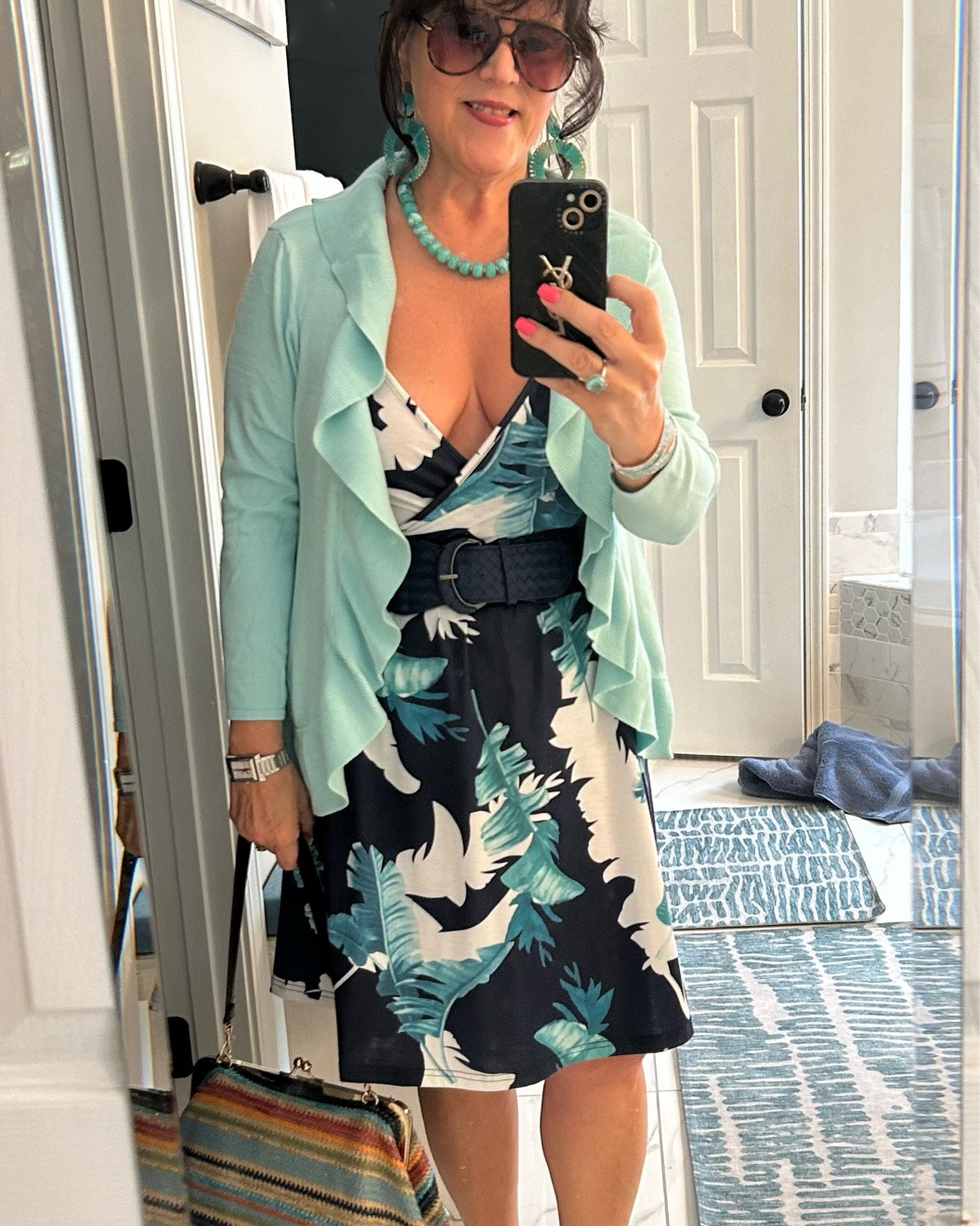 Date night ready! Loving this summer dress with the blue belt and accessories. Classy, comfy, and confident — my favorite combo. Always be confident 💋✨ #agelessfashion #datenightoutfit #datenightstyle #midlifeconfidence #summerdress

#LTKMidsize #LTKootd #LTKgrwm