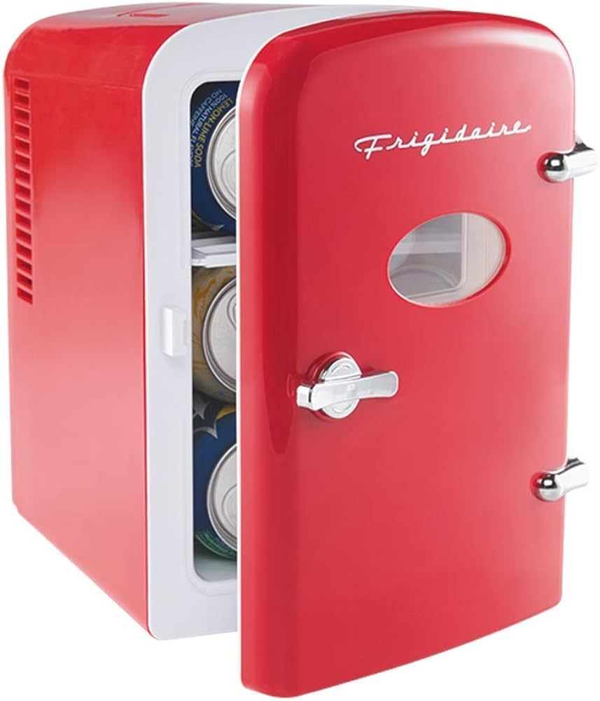 Frigidaire EFMIS129-RED Mini Portable Compact Personal Fridge Cooler, 1 Gallons, 6 Cans | Amazon (US)