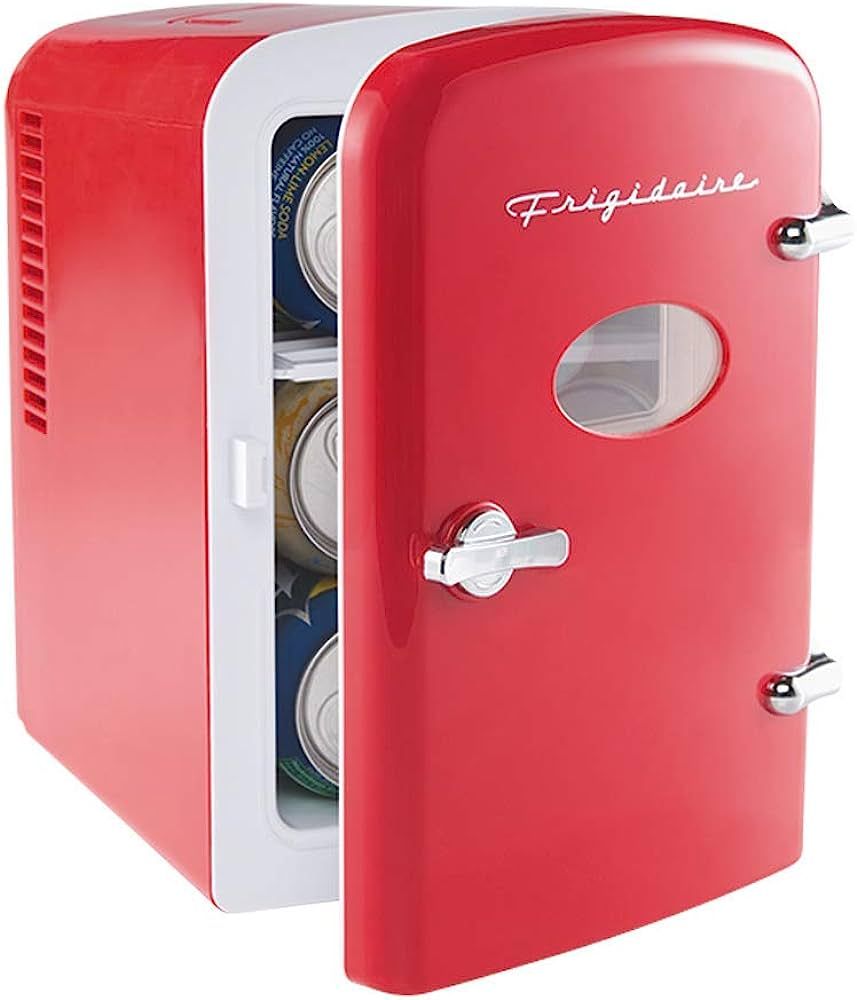 Frigidaire EFMIS129-RED Mini Portable Compact Personal Fridge Cooler, 1 Gallons, 6 Cans | Amazon (US)