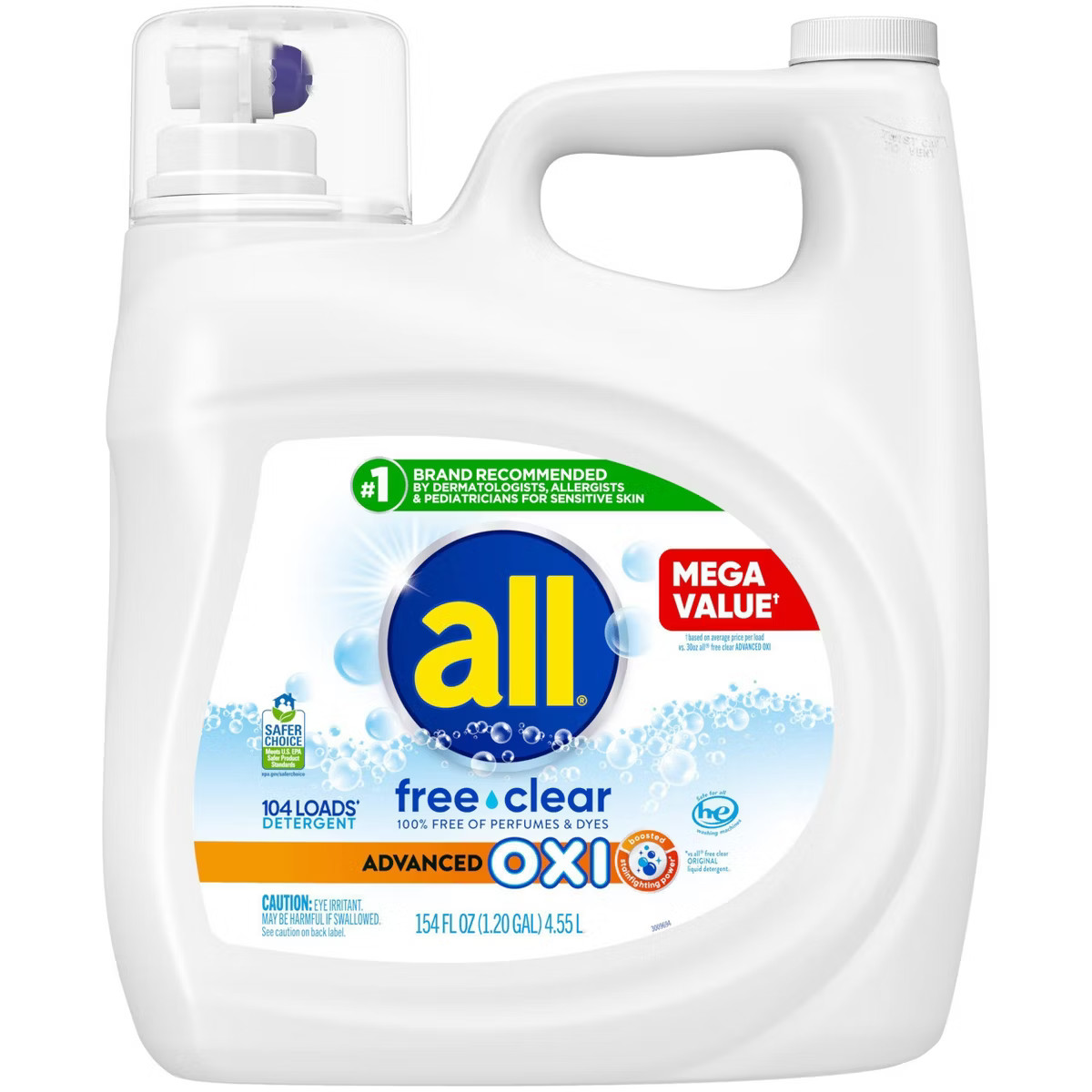 All Unscented Free Clear Advanced Oxi HE Liquid Laundry Detergent | Target