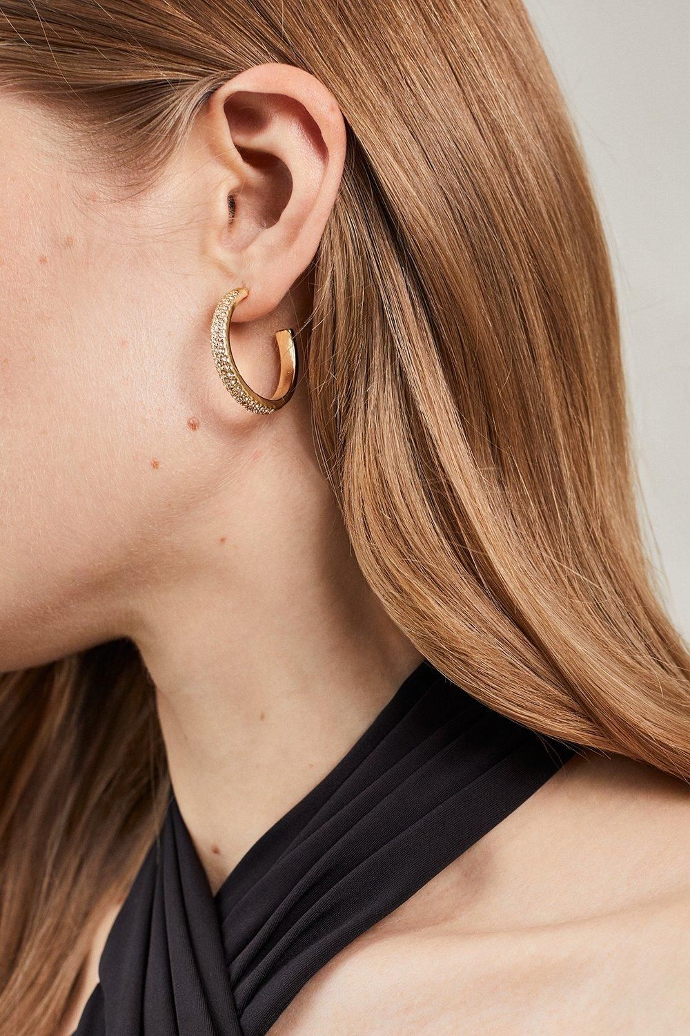 Diamante Hoop Earrings | Karen Millen US