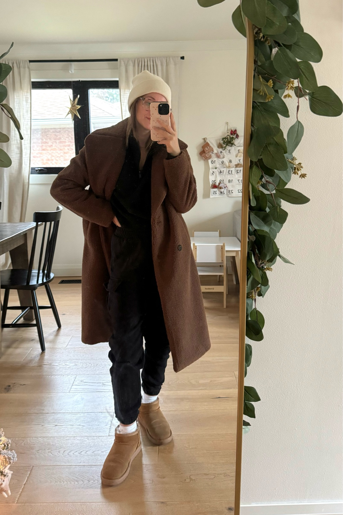 The perfect winter coat 🤍 dress it up or down! All are exact links below.

Coat | XXS/XS (oversized)
Sweater | L
Pants | S
Shoes | 7
Hat | o/s

// winter coat, chocolate brown, Teddy coat, long jacket, warm, ootd, fit check, 2024 style neutral girly

#LTKfindsunder100 #LTKsalealert #LTKSeasonal