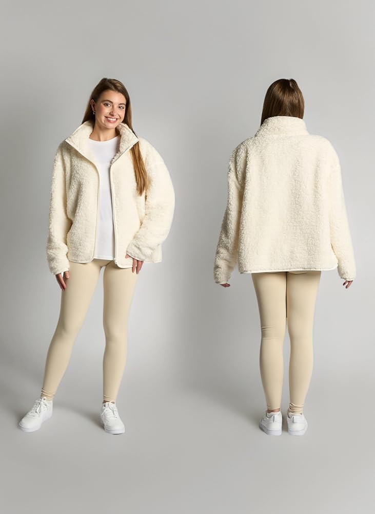 OHS Full-Zip Teddy Fleece Jacket, Outdoor Clothing for Women Men Winter Warm Clothes - S/M, L/XL | Amazon (UK)