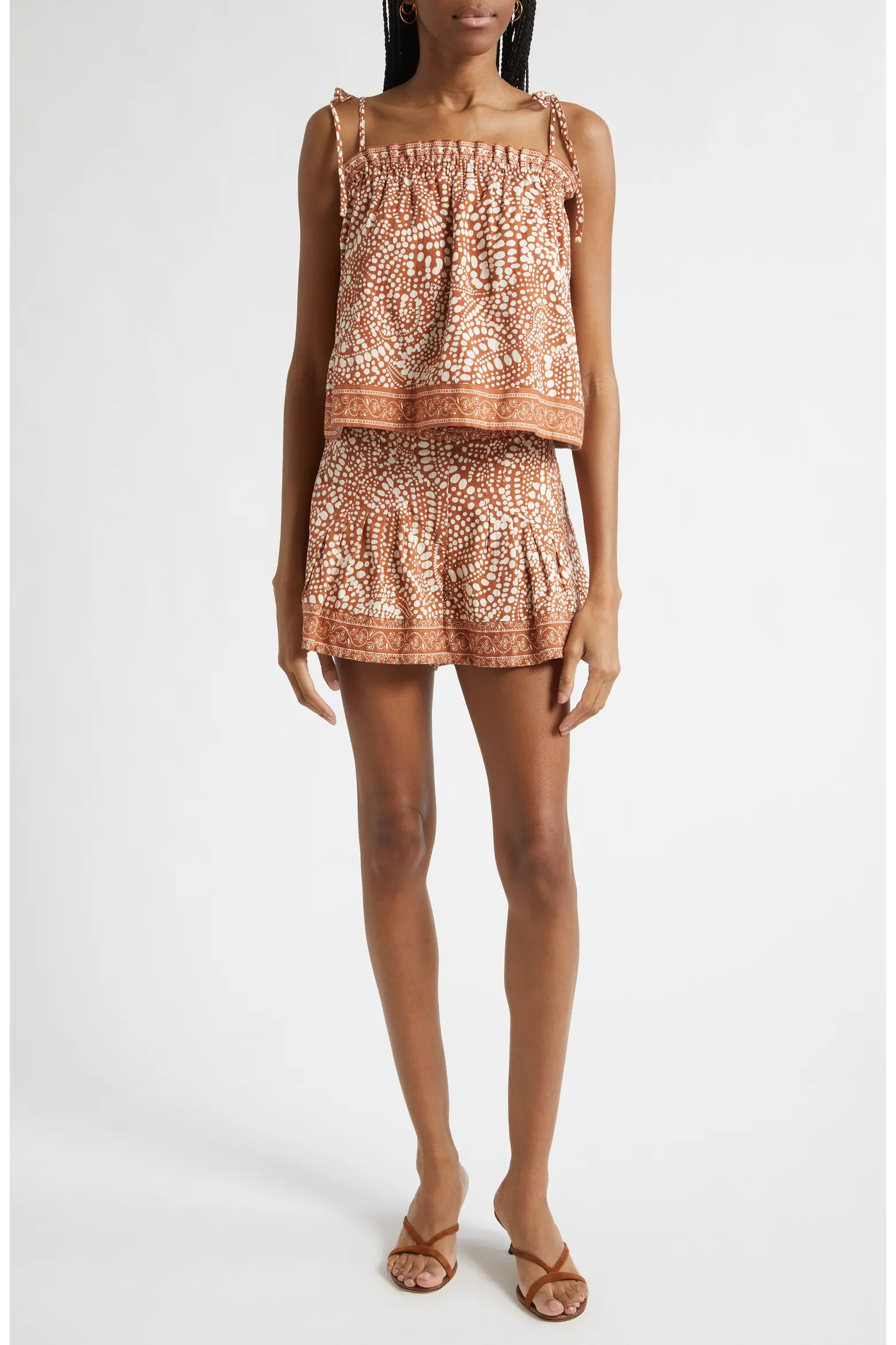 Scarlett Print Cotton Tie Shoulder Top (Women) | Nordstrom | Nordstrom