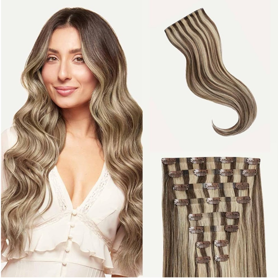 My all time favorite hair extensions. The trick is to finesse your hair ladies! I always get tons of compliments on my hair color ⭐️✨ 
Ash Blonde Highlights 20"

#LTKBeauty #LTKStyleTip