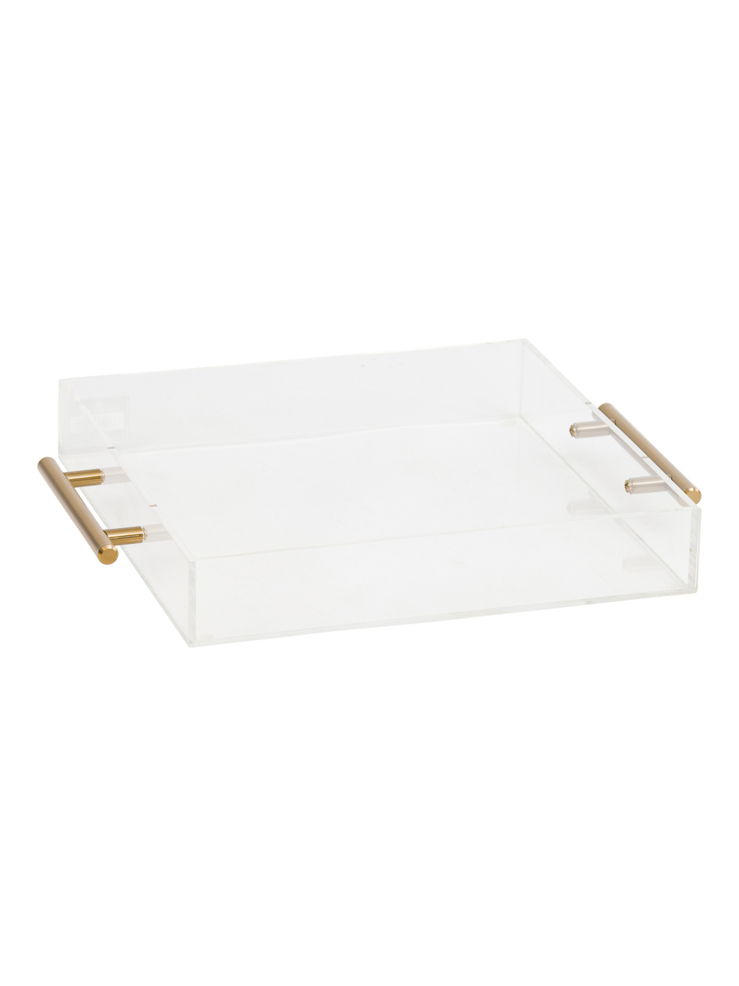 12x12 Gold Tone Handles Acrylic Tray | TJ Maxx