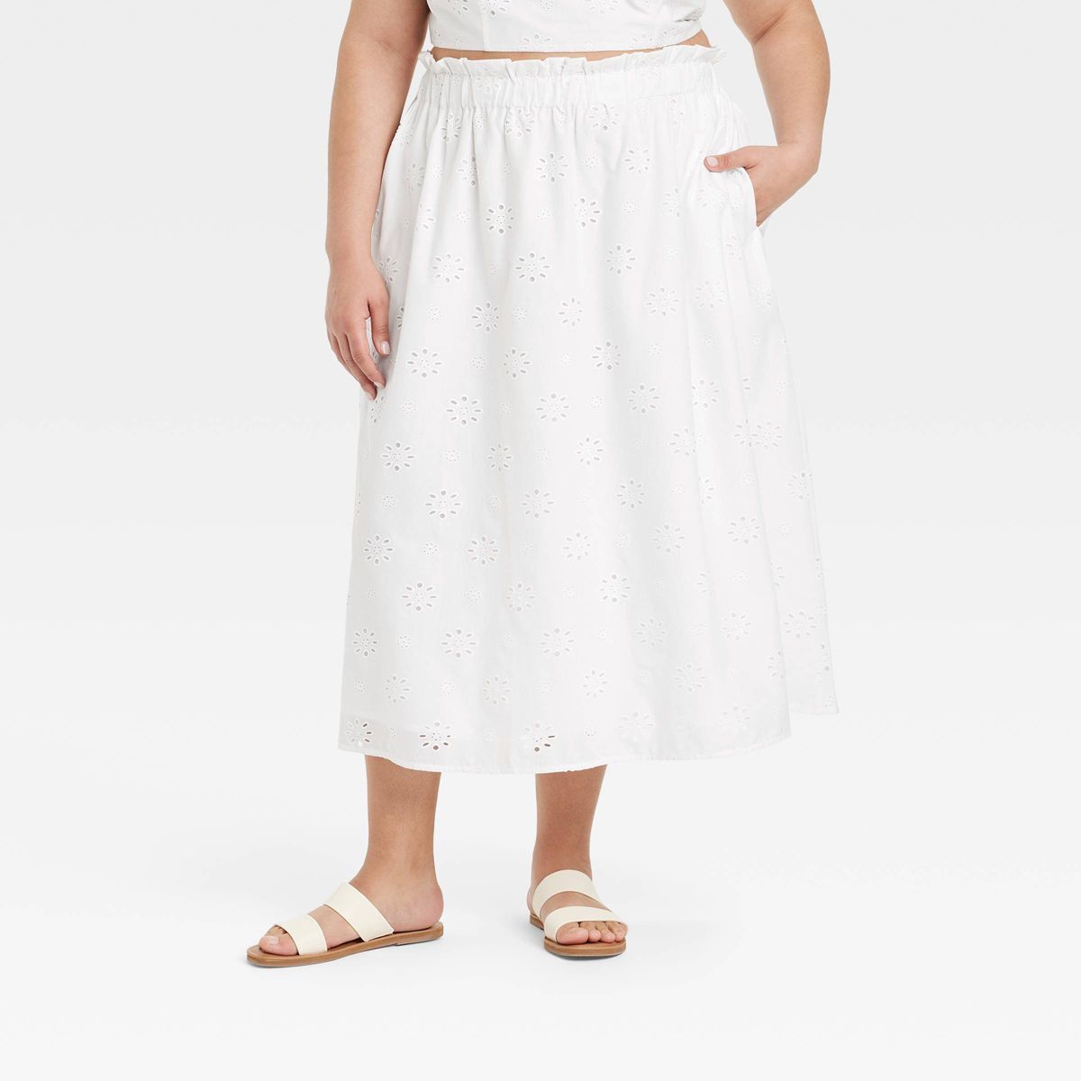 Women's Eyelet Maxi Skirt - Universal Thread™ White | Target