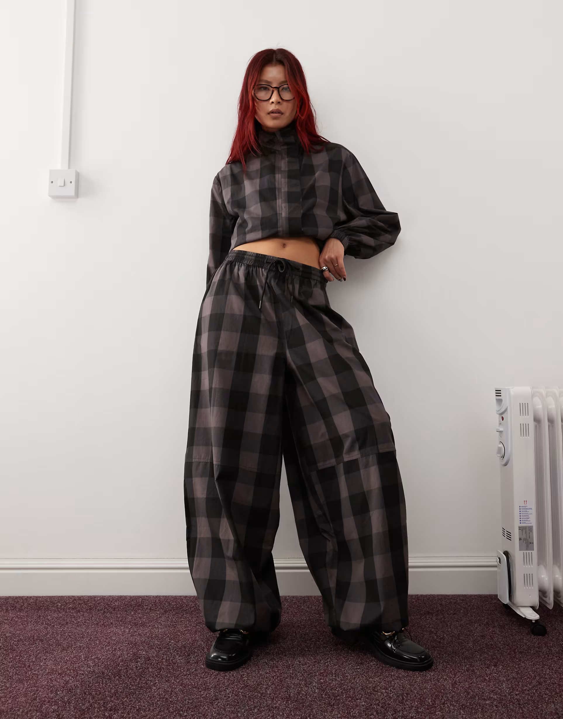 COLLUSION baggy pants in gray plaid - part of a set | ASOS | ASOS (Global)