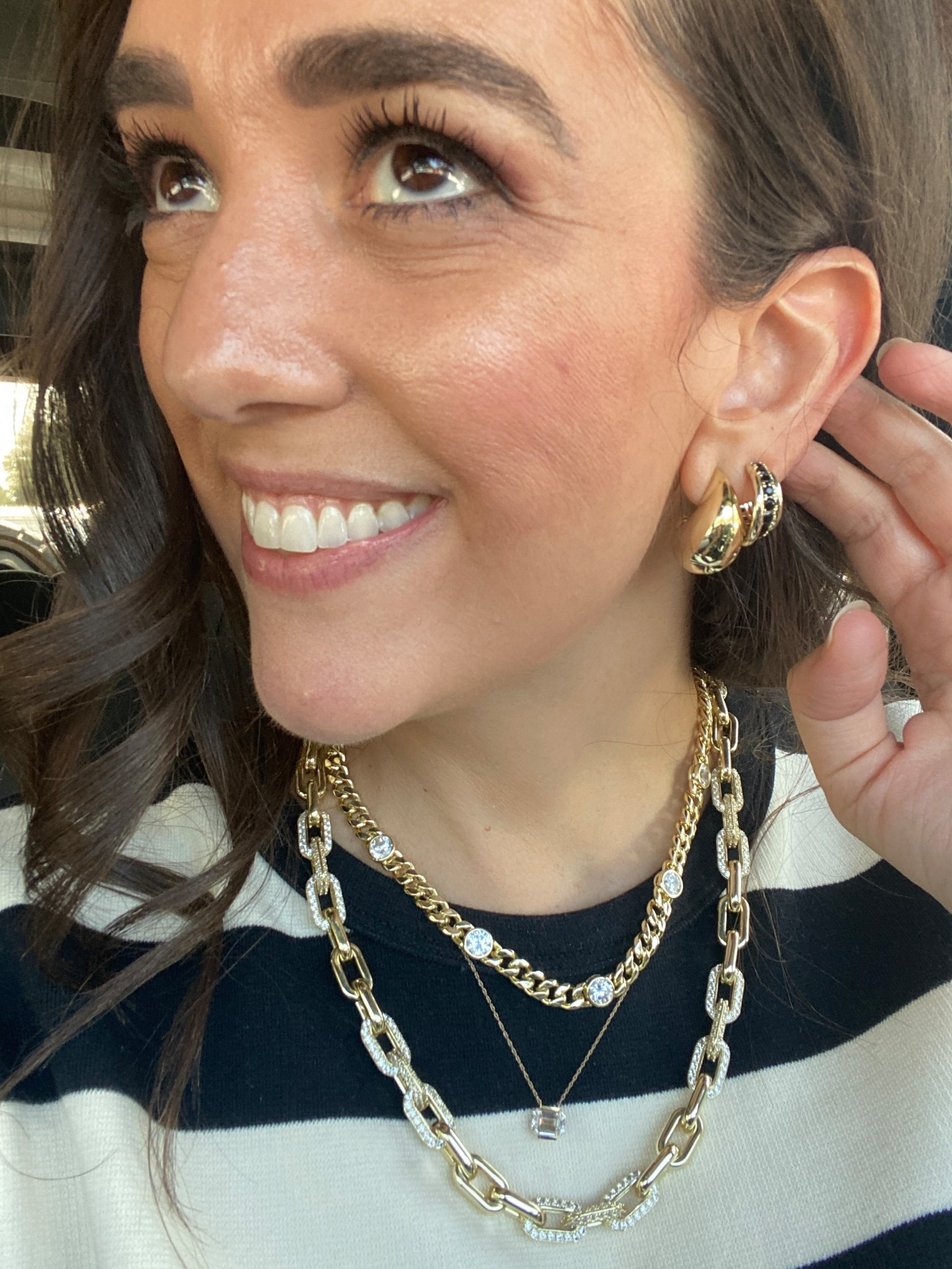 Gold stacked jewelry 💚

#LTKStyleTip