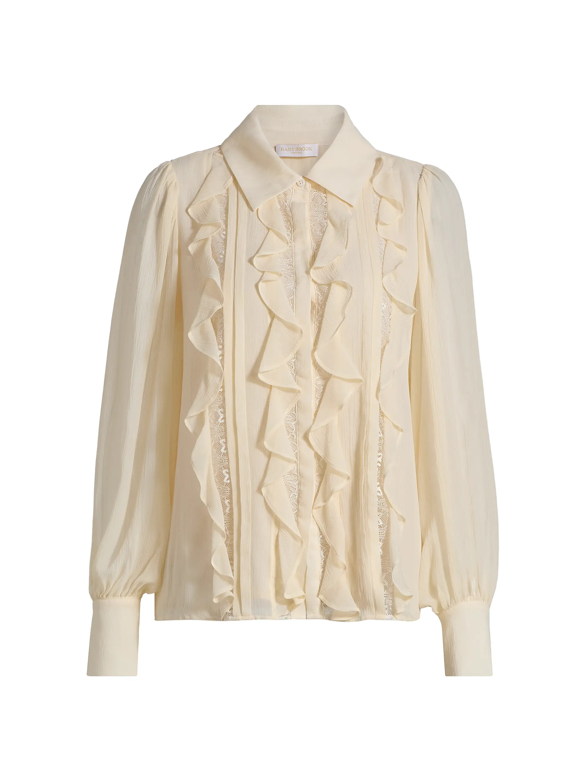 Ramy Brook Claire Silk Lace Blouse | Saks Fifth Avenue | Saks Fifth Avenue