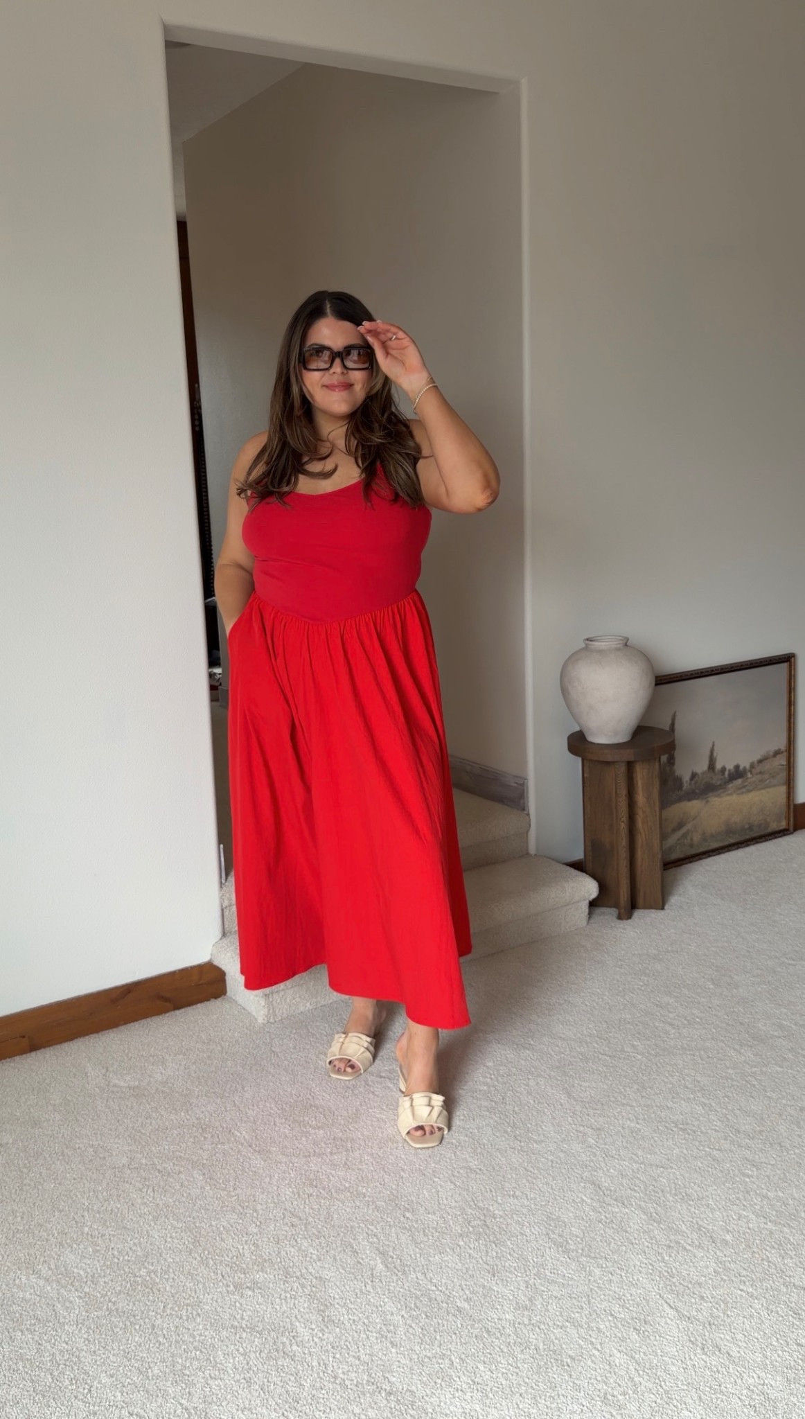 Vacation outfit or spring & summer outfit  I grabbed for spring break. Wearing a size XL  


Bump friendly and maternity friendly. Would also look cute under a denim jacket as a teacher outfit

#ltksalealert #ltktravel #ltkmidsize
