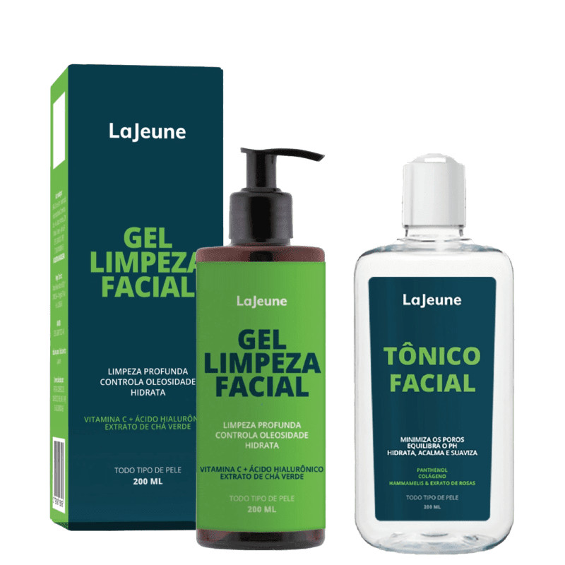 Kit Skincare Profissional Gel Limpeza - Ácido Hialurônico, Chá Verde +Tônico Equilibrante - R... | Beleza Na Web (BR)