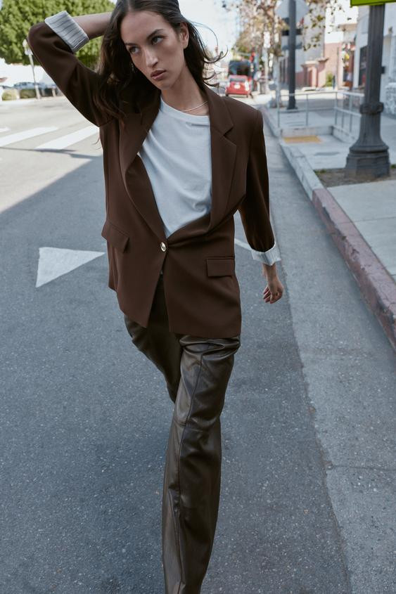 ROLL-UP SLEEVE PRINTED CUFF BLAZER | Zara US