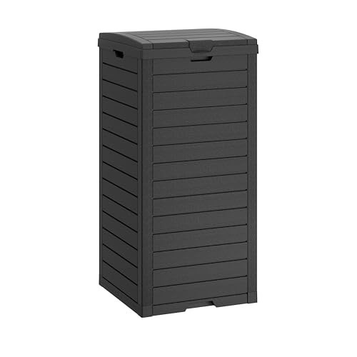 WTFGO Outdoor Trash Can with Lid, Waterproof Plastic Outdoor Garbage Can with Drip Tray, Large Trash Can Outside for Patio, Garage, Pool, Garden, Backyard & Deck, Black (31 Gallon) | Amazon (US)