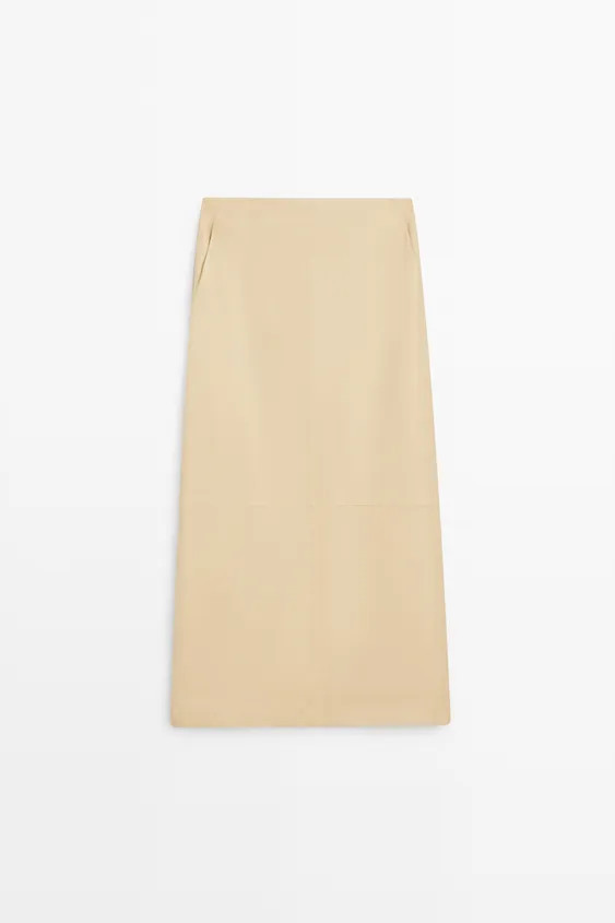 NAPPA LEATHER MIDI SKIRT | Zara Canada