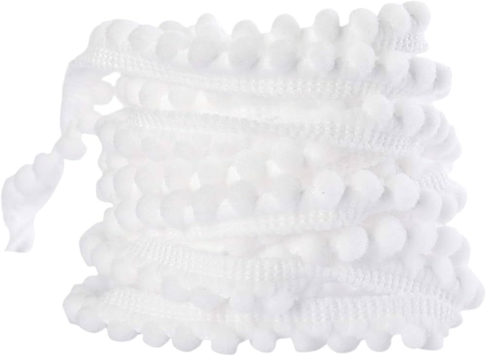 Mini Pom Pom Trim Ball Fringe - Ribbon Sewing Fringe Tassel Lace Accessory for DIY Crafts Home De... | Amazon (US)